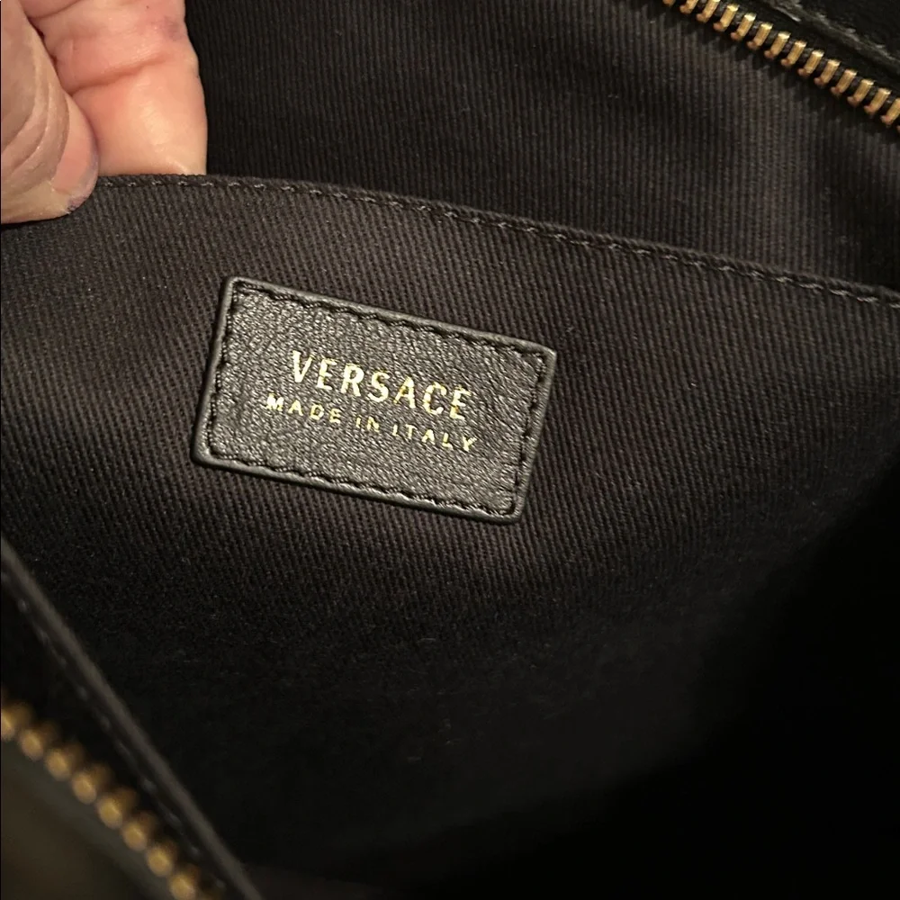 Versace Borsa Nappa Trapuntata Black Quilted Leather Shoulder Bag - Like NEW!